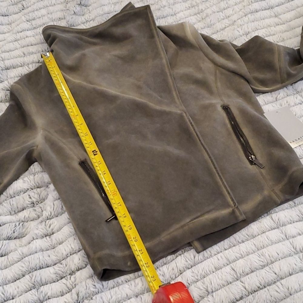 Bagatelle Washed Scuba Faux-Suede Drape Jacket - Picture 12 of 13